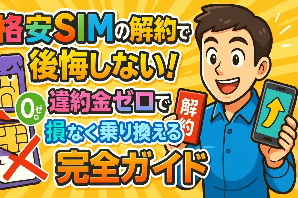 格安SIMの解約で後悔しない！違約金ゼロで損なく乗り換える完全ガイド