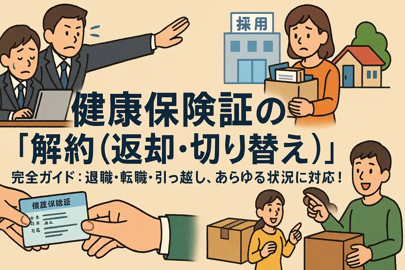 健康保険証の「解約（返却・切り替え）」完全ガイド：退職・転職・引っ越し、あらゆる状況に対応！