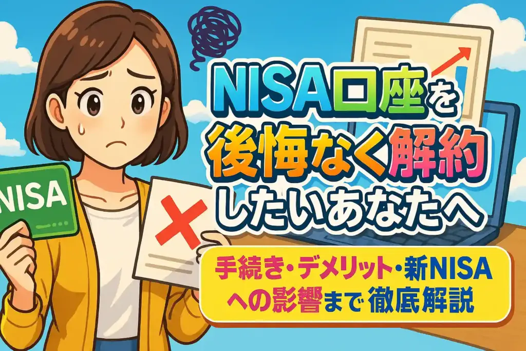 NISA口座を後悔なく解約したいあなたへ:手続き・デメリット・新NISAへの影響まで徹底解説