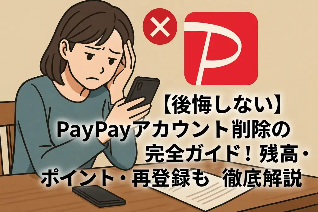 【後悔しない】PayPayアカウント削除の完全ガイド！残高・ポイント・再登録も徹底解説