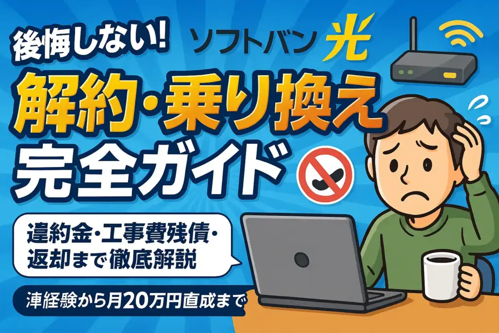 後悔しない！ソフトバンク光の解約・乗り換え完全ガイド【違約金・工事費残債・返却まで徹底解説】