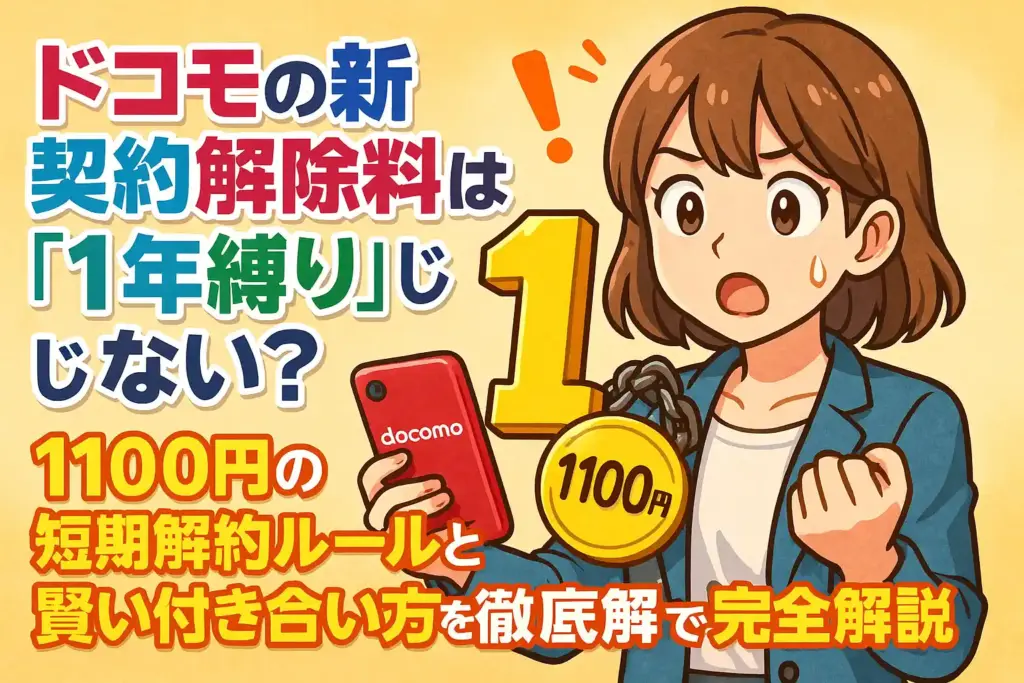 ドコモの新契約解除料は「1年縛り」じゃない？1100円の短期解約ルールと賢い付き合い方を徹底解説
