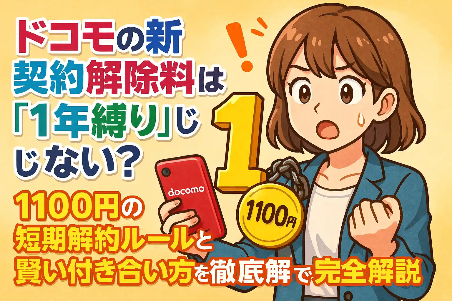 ドコモの新契約解除料は「1年縛り」じゃない？1100円の短期解約ルールと賢い付き合い方を徹底解説