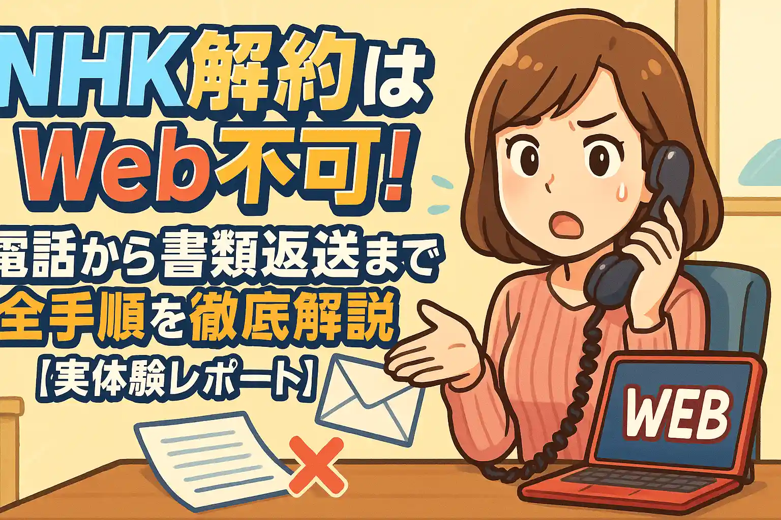 NHK解約はWeb不可！電話から書類返送まで全手順を徹底解説【実体験レポート】
