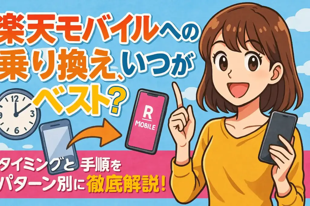 楽天モバイルへの乗り換え、いつがベスト？タイミングと手順をパターン別（eSIM/SIM/機種変更）に徹底解説！