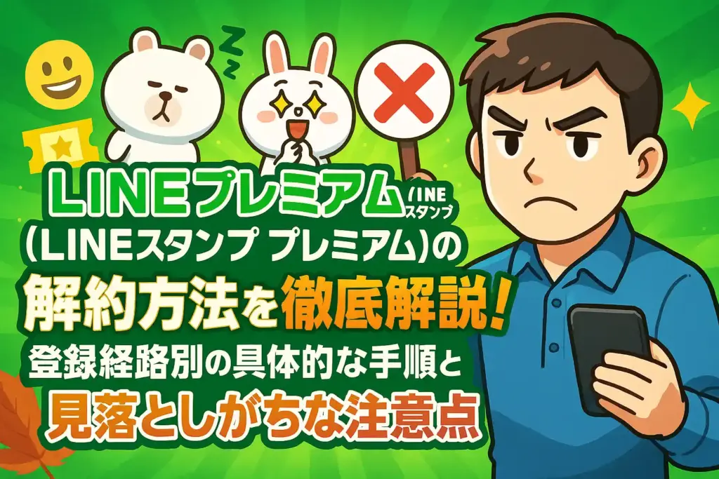 LINEプレミアム(LINEスタンプ プレミアム)の解約方法を徹底解説!登録経路別の具体的な手順と見落としがちな注意点