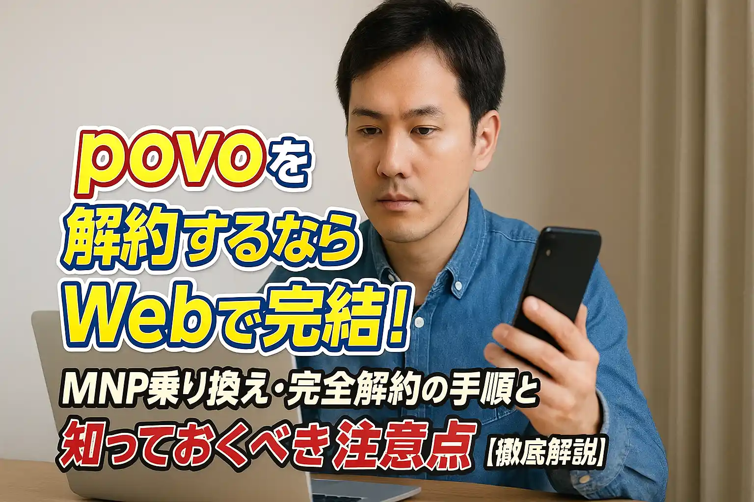 povoを解約するならWebで完結！MNP乗り換え・完全解約の手順と知っておくべき注意点
