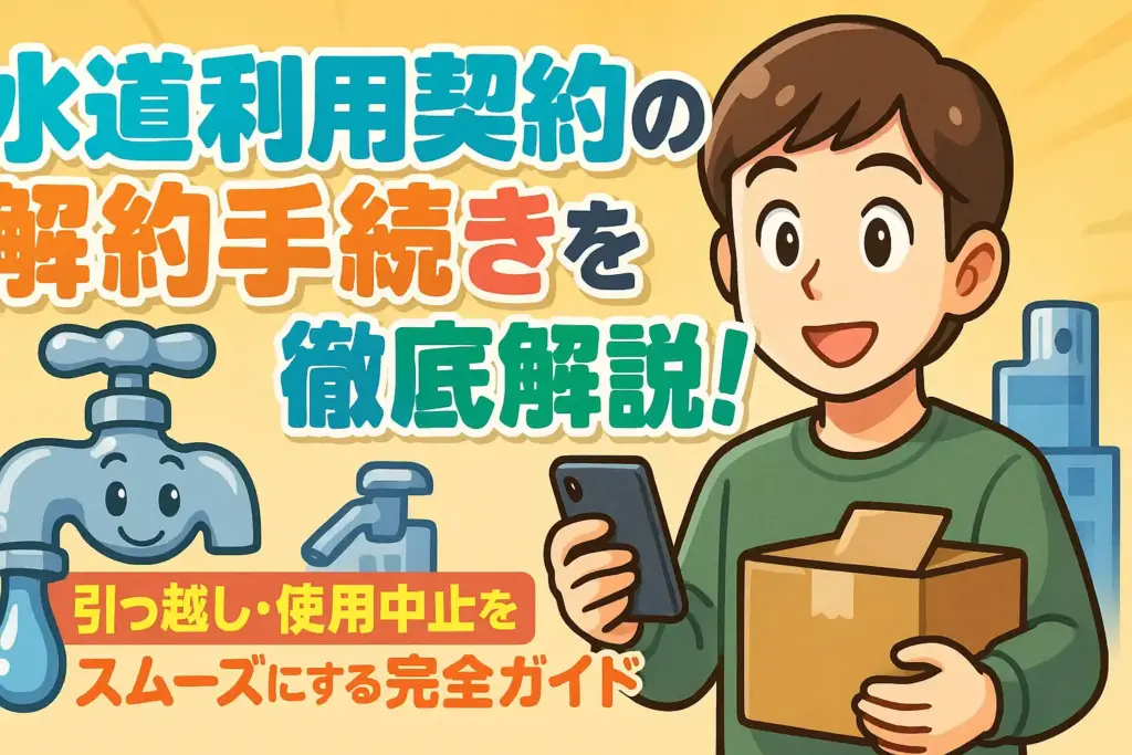 水道利用契約の解約手続きを徹底解説！引っ越し・使用中止をスムーズにする完全ガイド